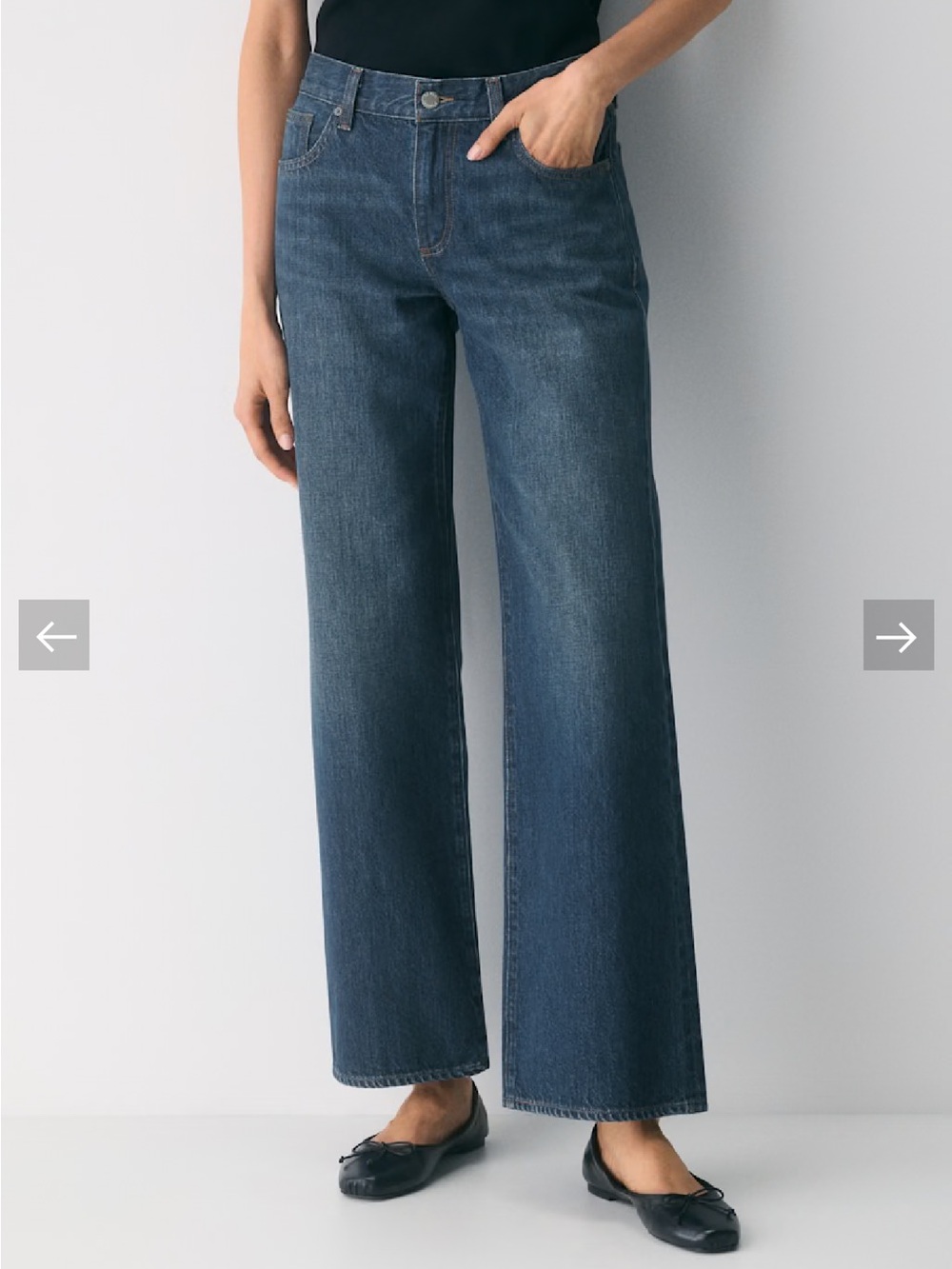 Aritzia Denim Forum The Farrah Lo-Rise Wide Jeans Medium Wash Size 27